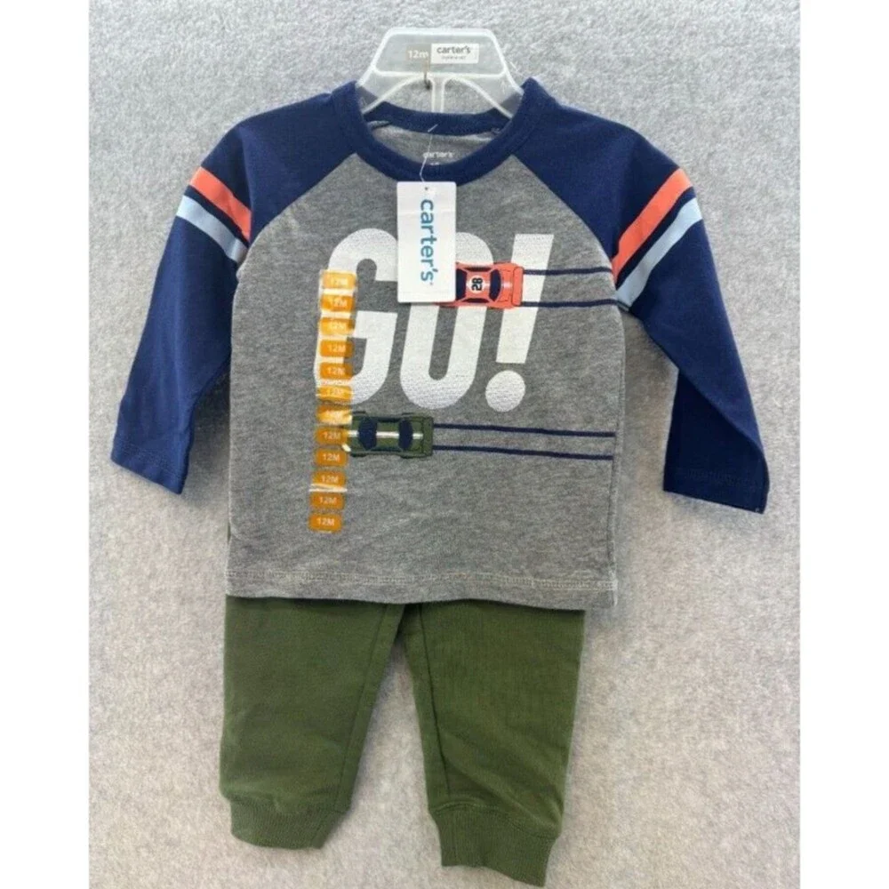 Carter's 2-Pc  Boys Race Car Pant‎ Set Size 12M
